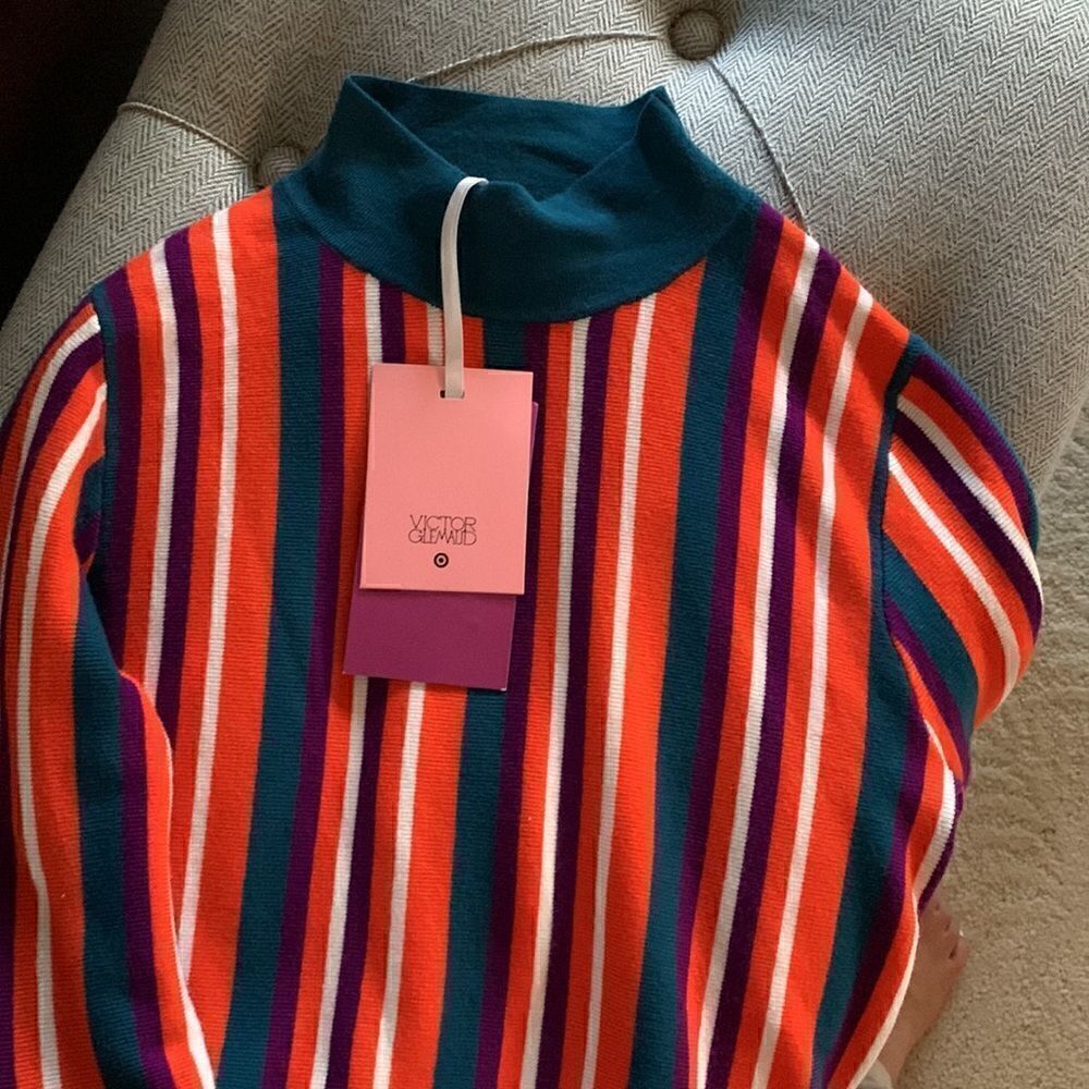 Victor Glemaud x Target Striped Mock Turtleneck Pullover Sweater - Picture 10 of 10